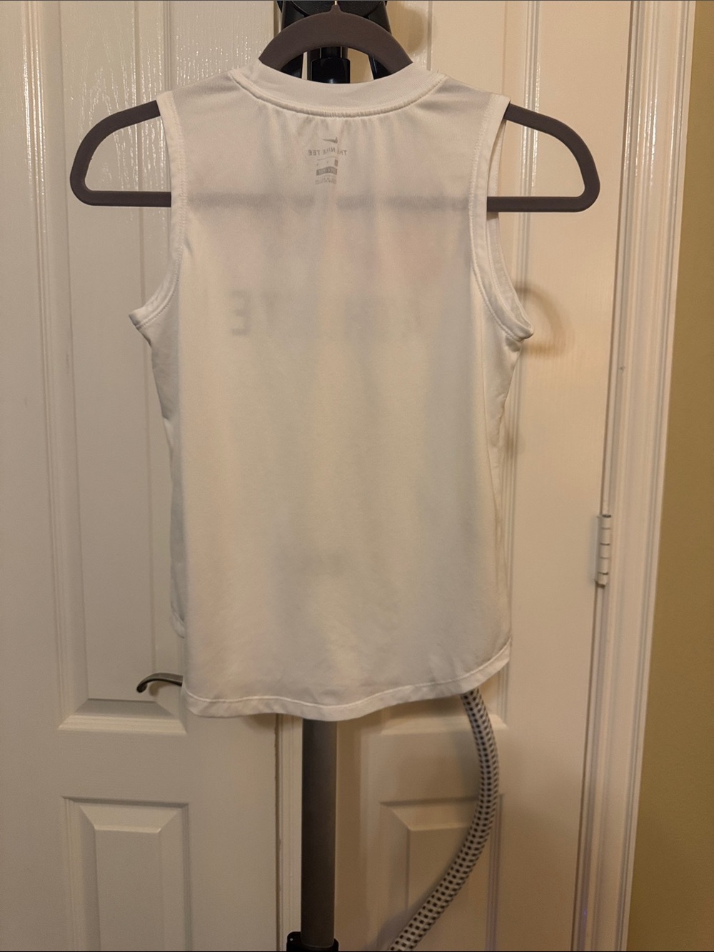 Nike White Tank Top with Pink Swoosh and Floral Accents - Picture 2 of 2